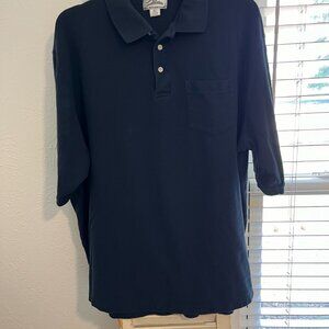 Tri Mountain 3XLT (Big & Tall) Short Sleeve Polo Button Up Navy Blue